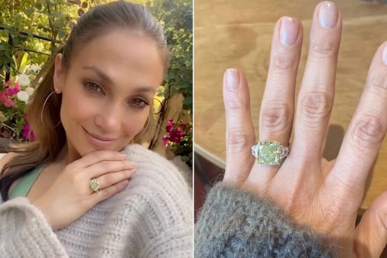 Is it an engagement ring? Jennifer Lopez shines in diamond jewelry
